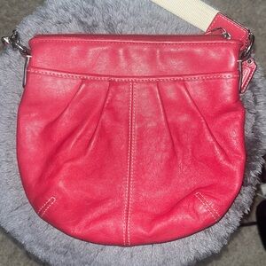 Authentic Coach Red Leather Crossbody Bag